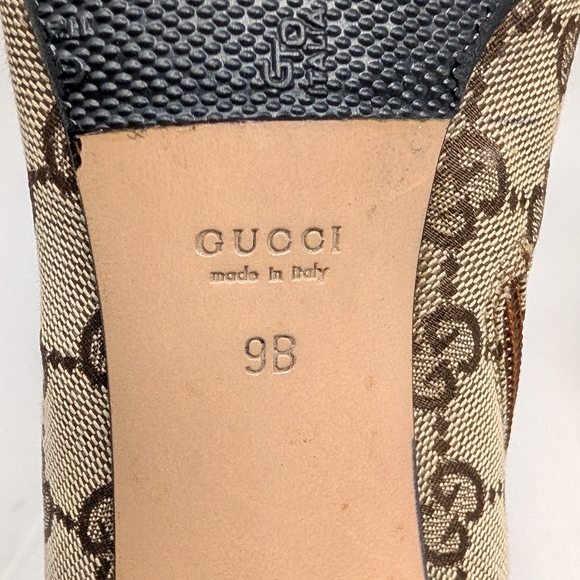 Vintage Gucci Tom Ford GG Monogram Square Toe Kitten Heel Ankle Boots Brown 9 - Picture 12 of 14
